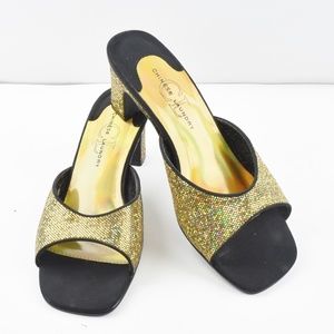 Chinese Laundry Womens Gold Glitter Heels Size 6
